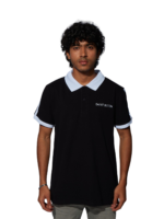 MENS CUT & SEW POLO T-SHIRT – SB PIQUE CN – BLACK NET FOLDED