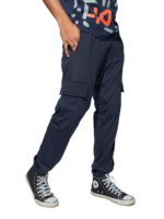MENS CARGO JOGGERS ( 4 WAY LYCRA - NAVY BLUE ) – SB MIGRANT - Image 3