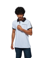 MENS CUT & SEW POLO T-SHIRT – SB PIQUE CN – WHITE NET FOLDED