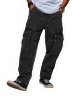 MEN CARGO FIT JEANS (BLACK) – SB DENIM FREESTYLE - Image 3